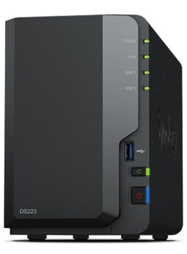SYNOLOGY DS223 DiskStation 2-bay NAS server, 2.5"/3.5" HDD/SSD tvrdi disk, Wake on LAN/WAN, 2GB, G-LAN, 3x USB 3.2